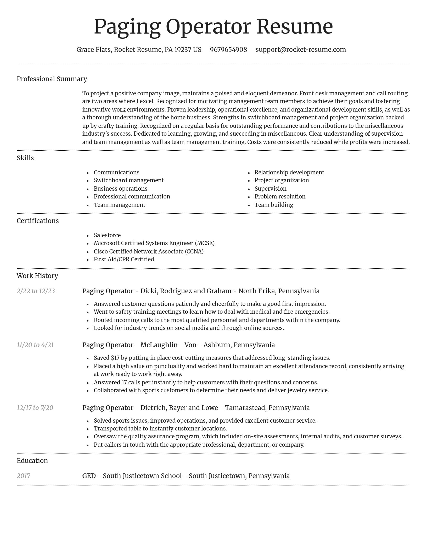 Dignified resume template