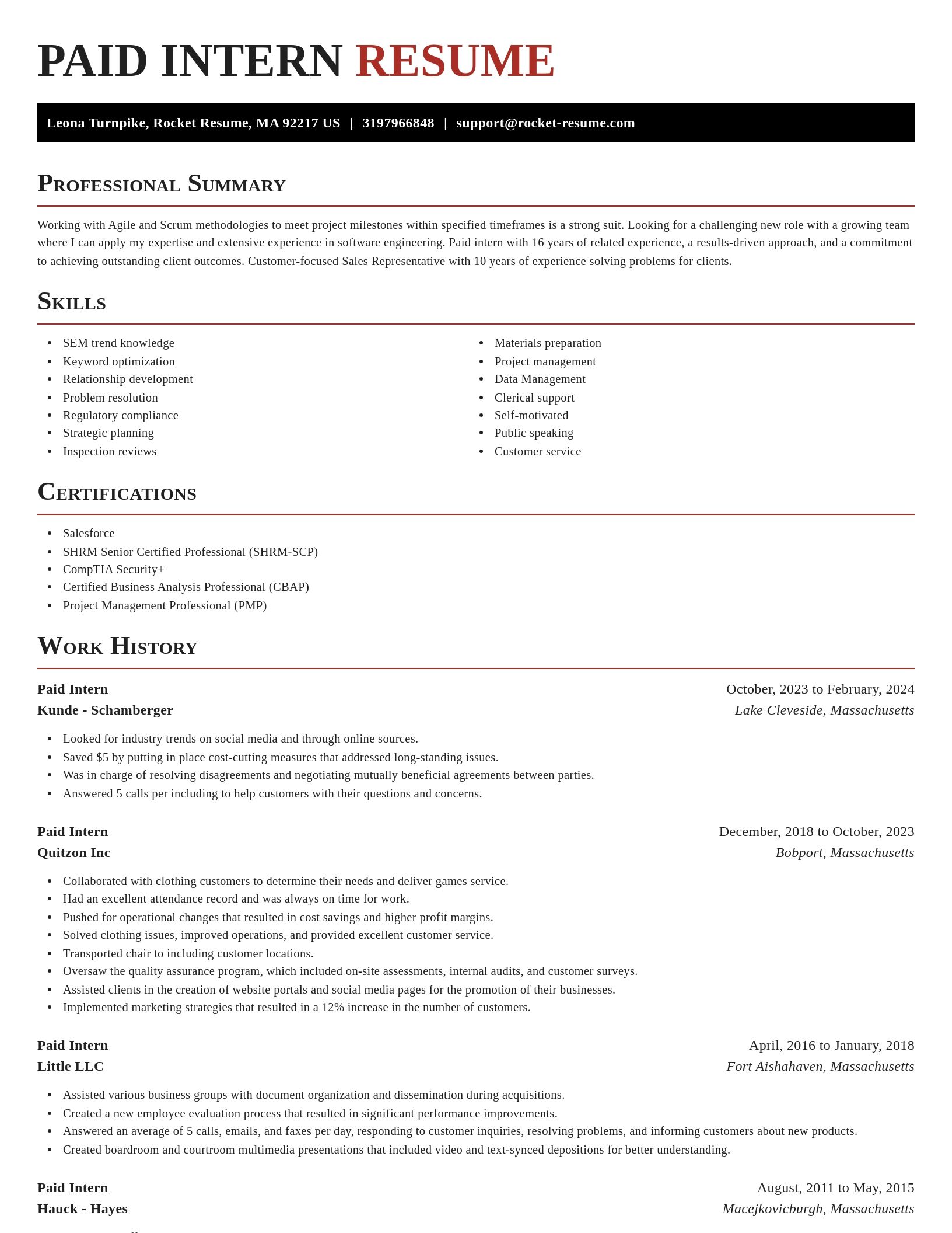 Exquisite resume template