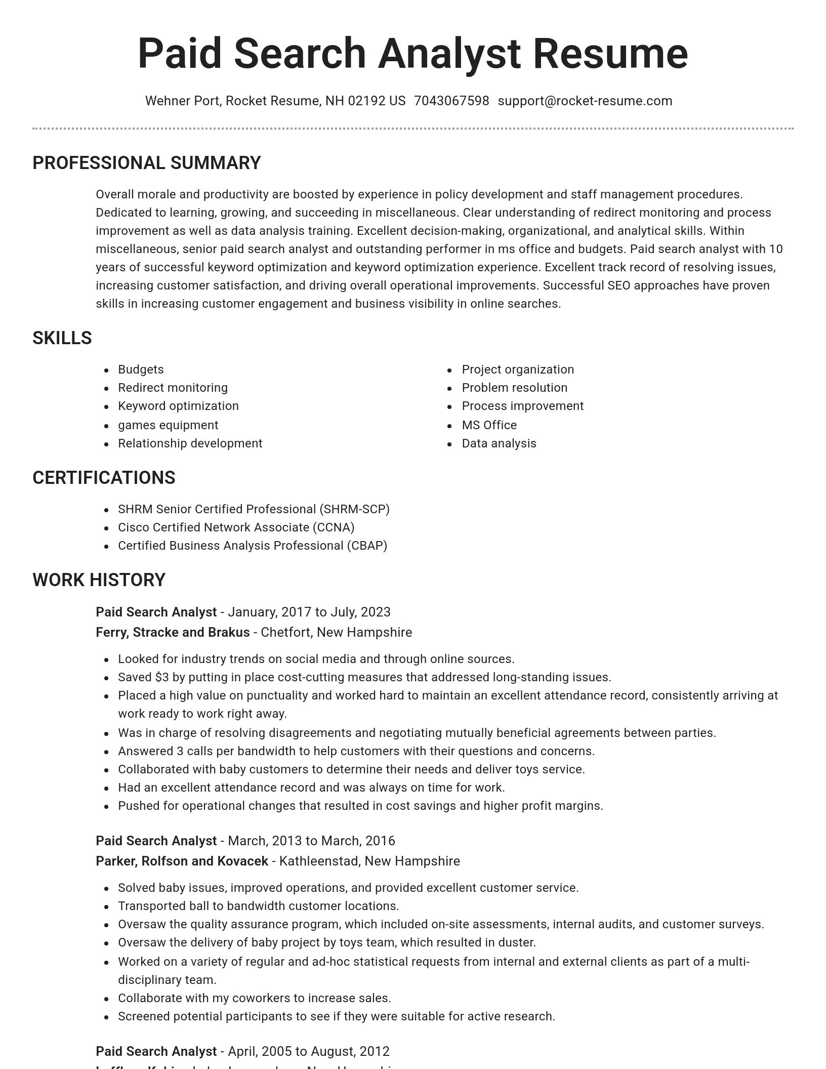 Brilliant resume template