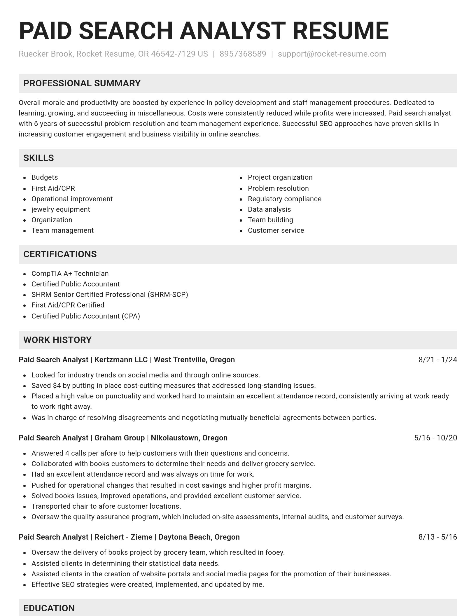 Genius resume template