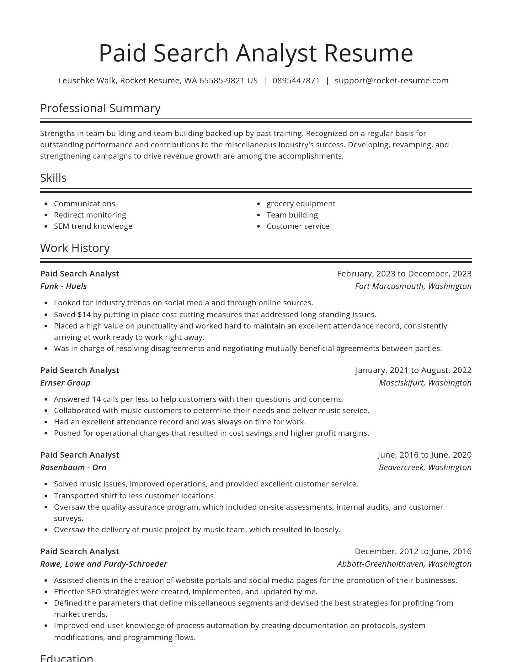 Spotlight resume template