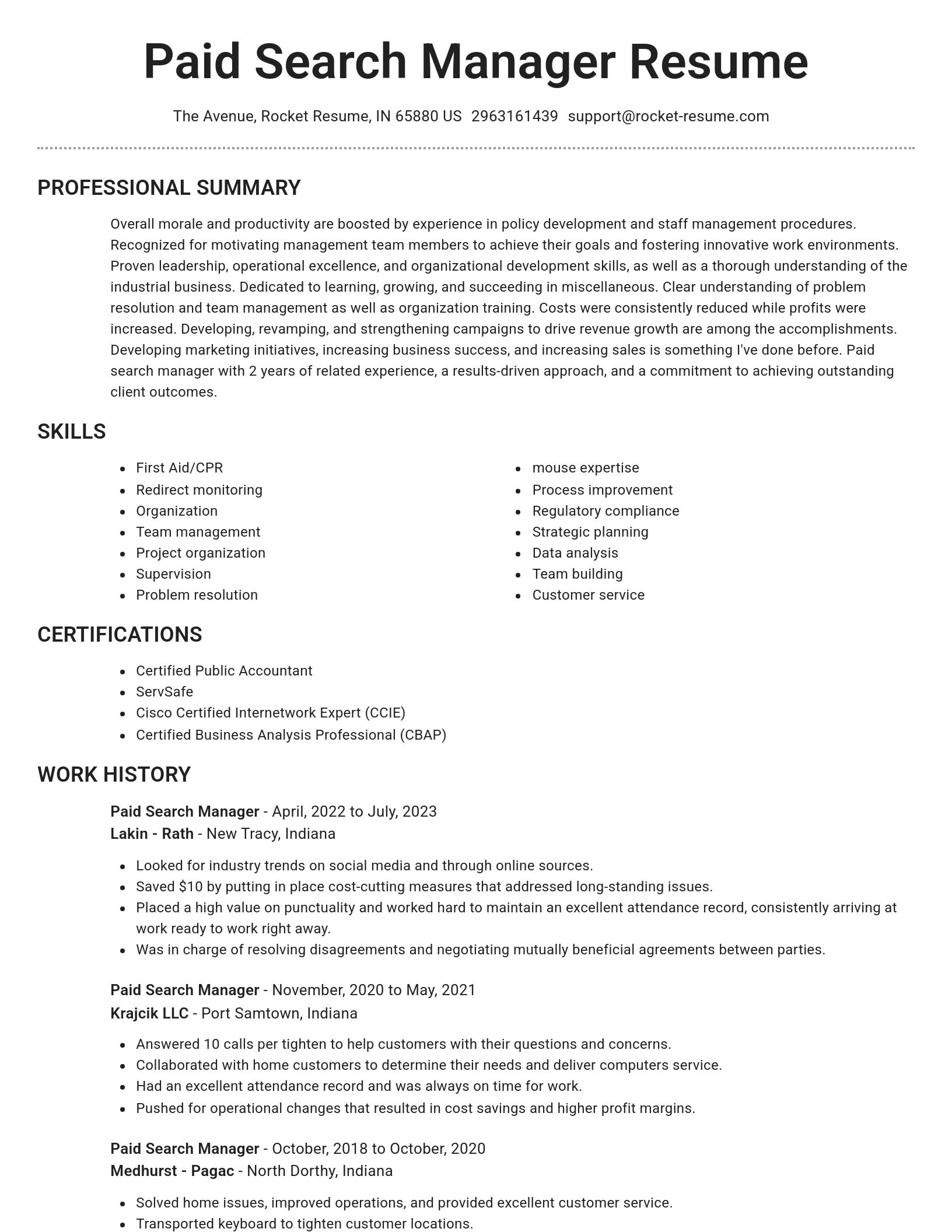 Brilliant resume template