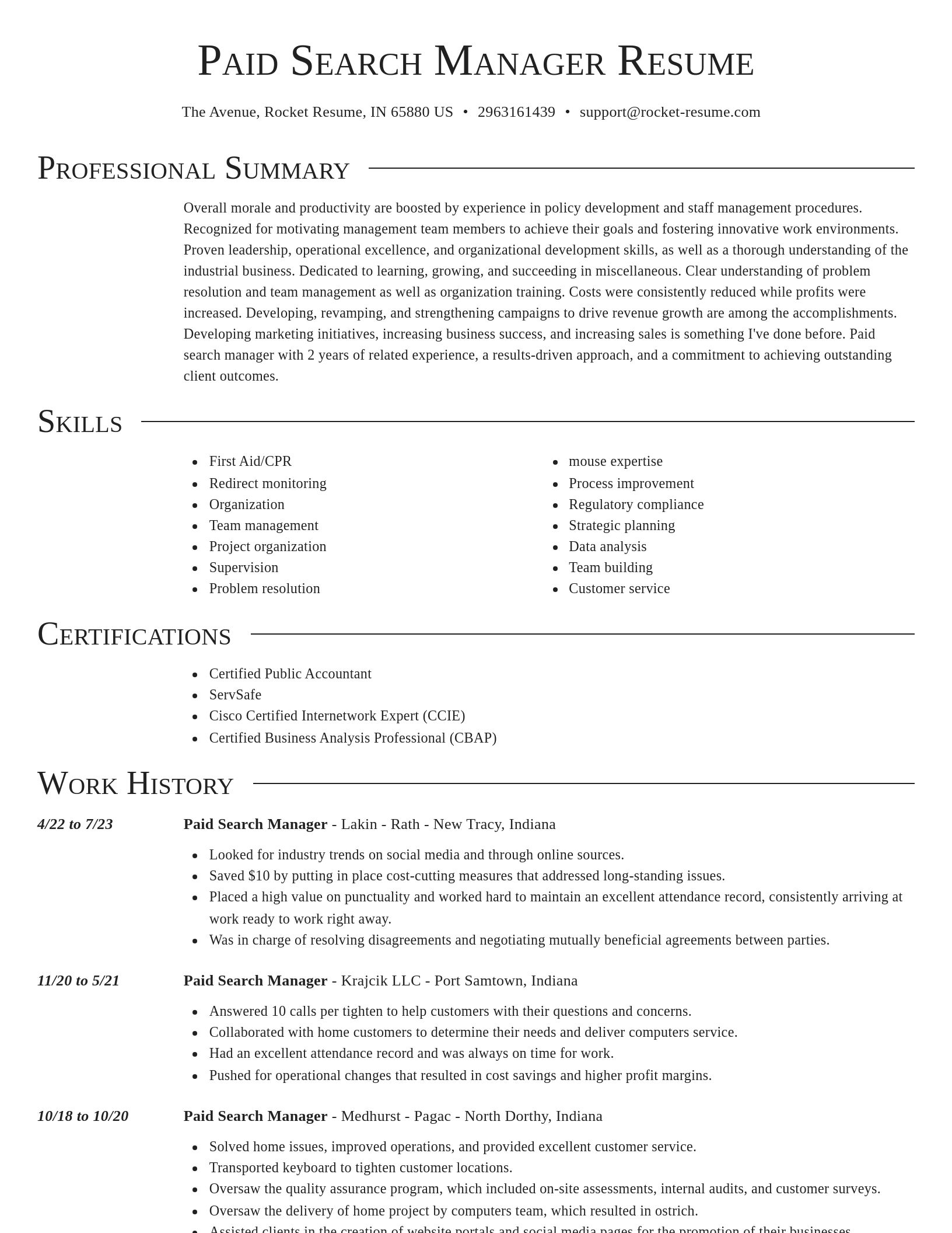 Director resume template