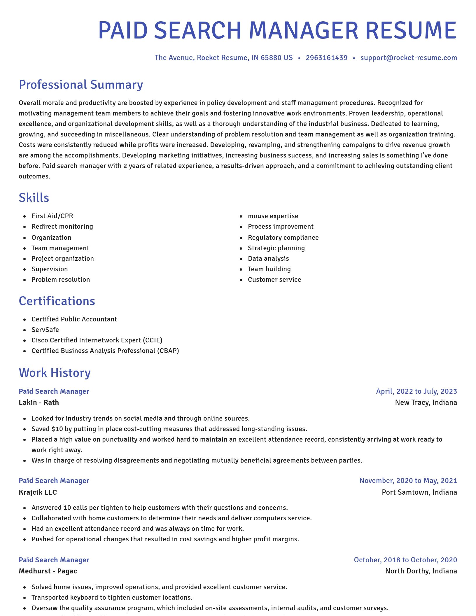 Novel resume template