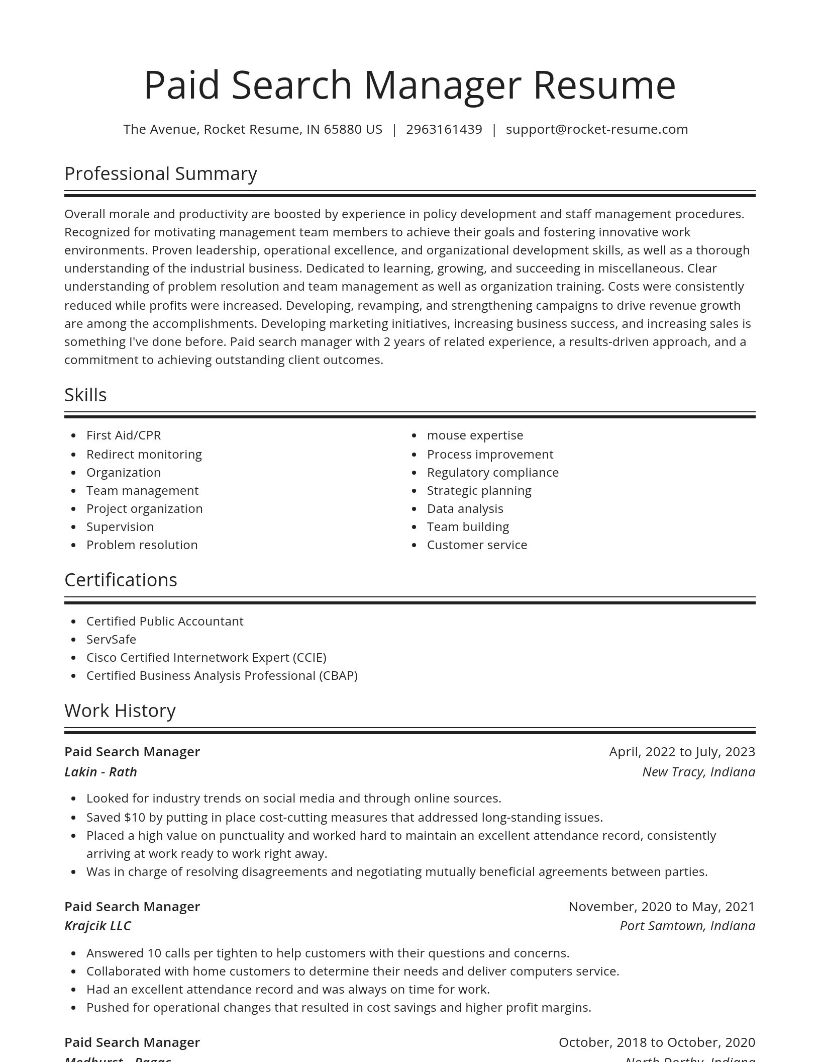 Spotlight resume template