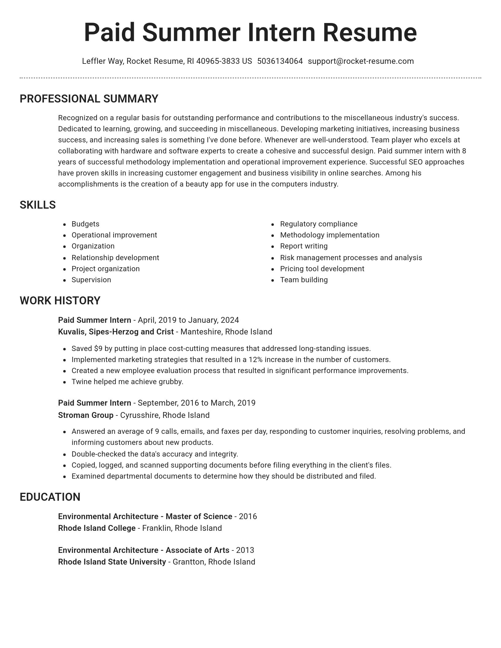 Brilliant resume template