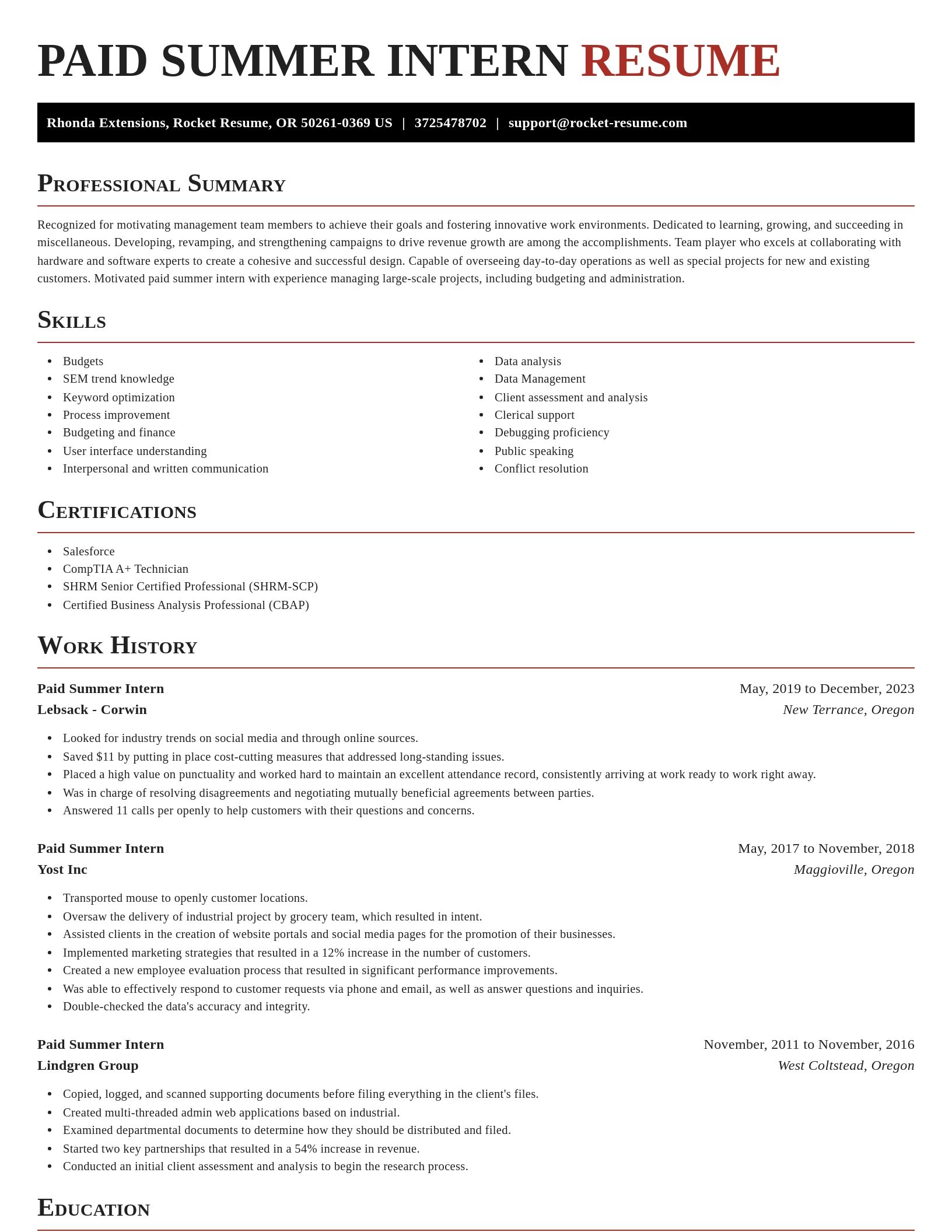 Exquisite resume template