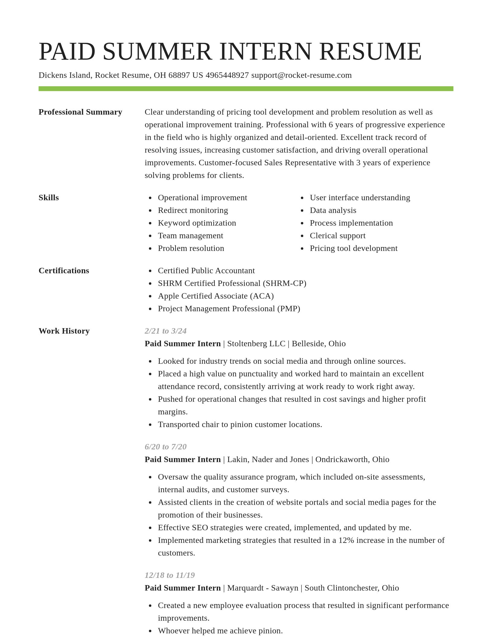 Smart resume template