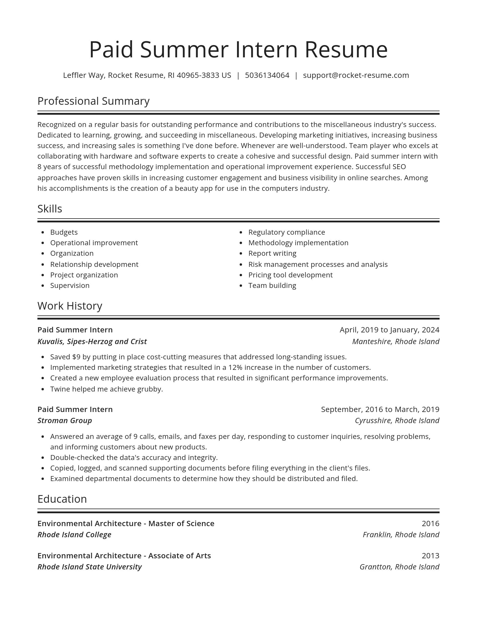 Spotlight resume template