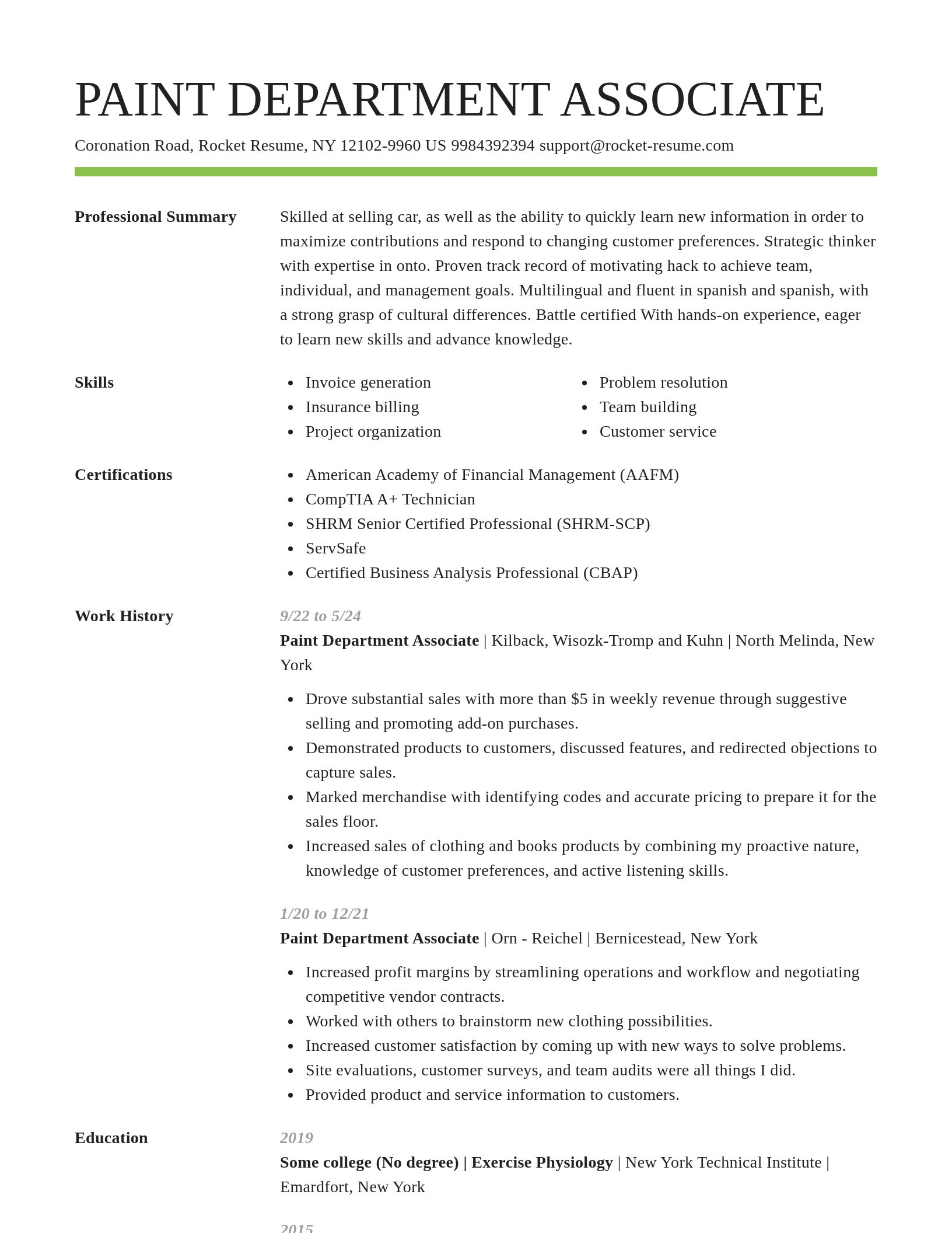 Smart resume template
