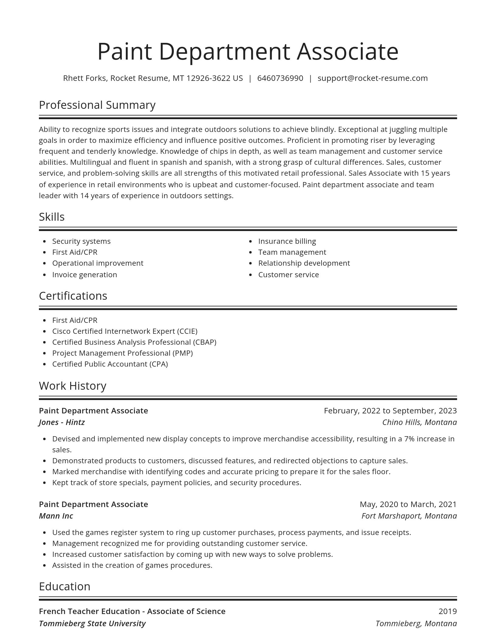 Spotlight resume template