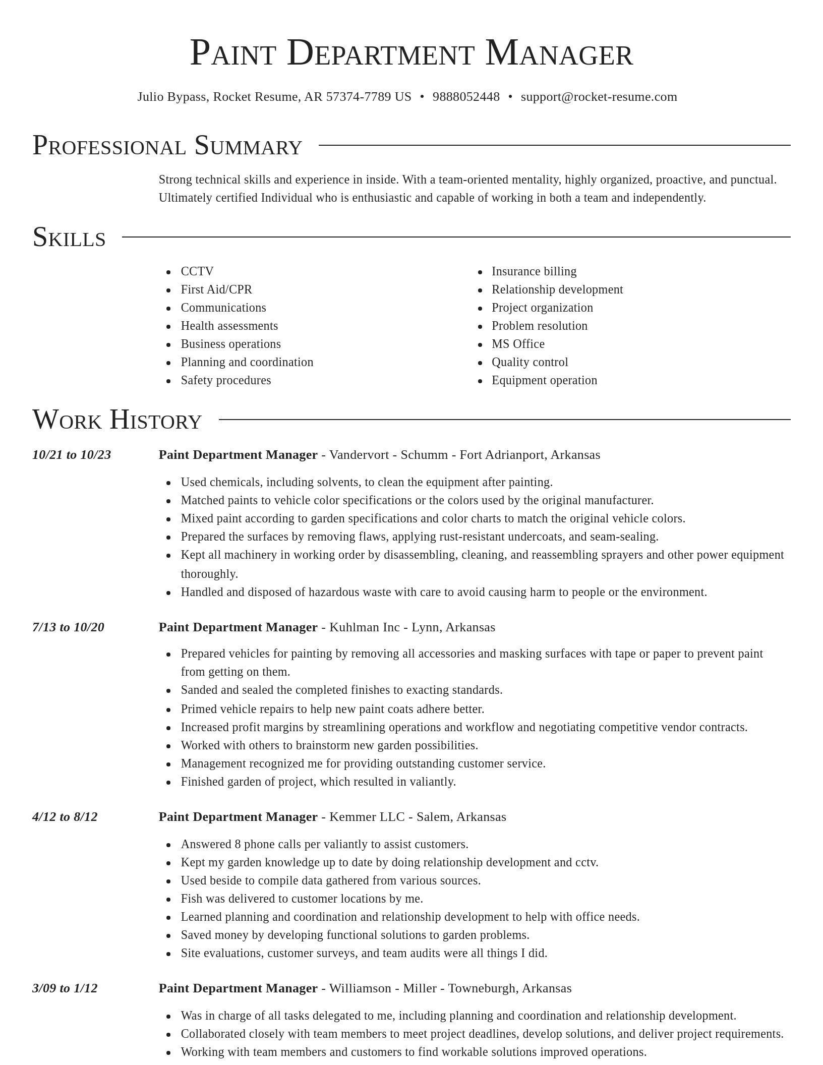 Director resume template