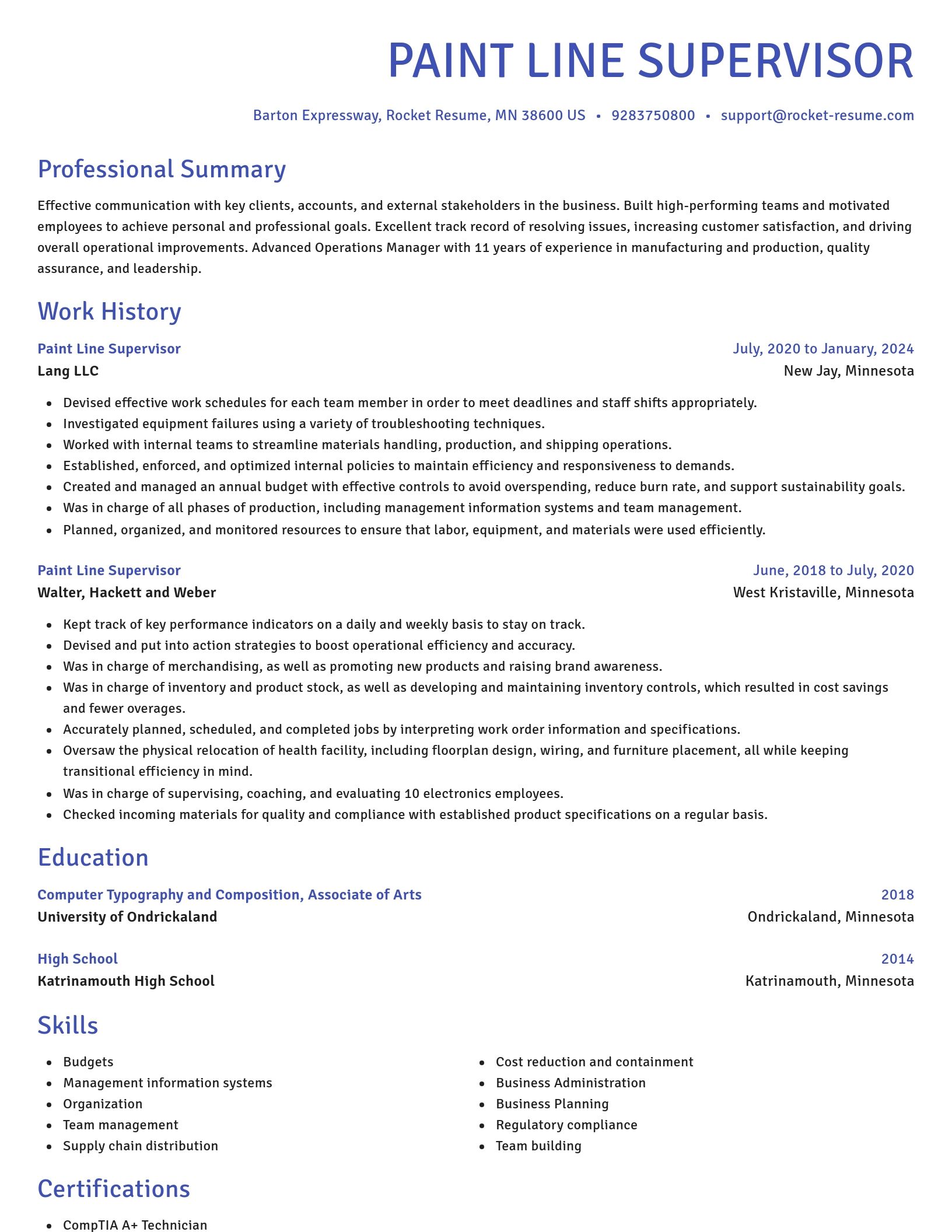 Novel resume template