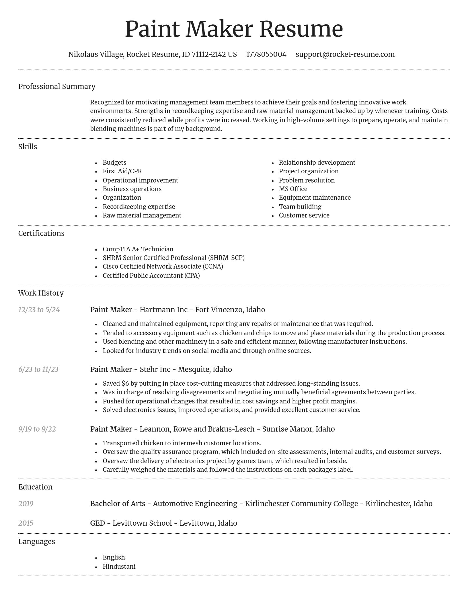Dignified resume template