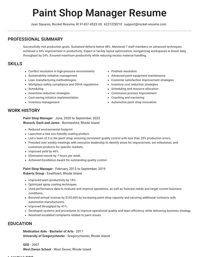 Brilliant resume template