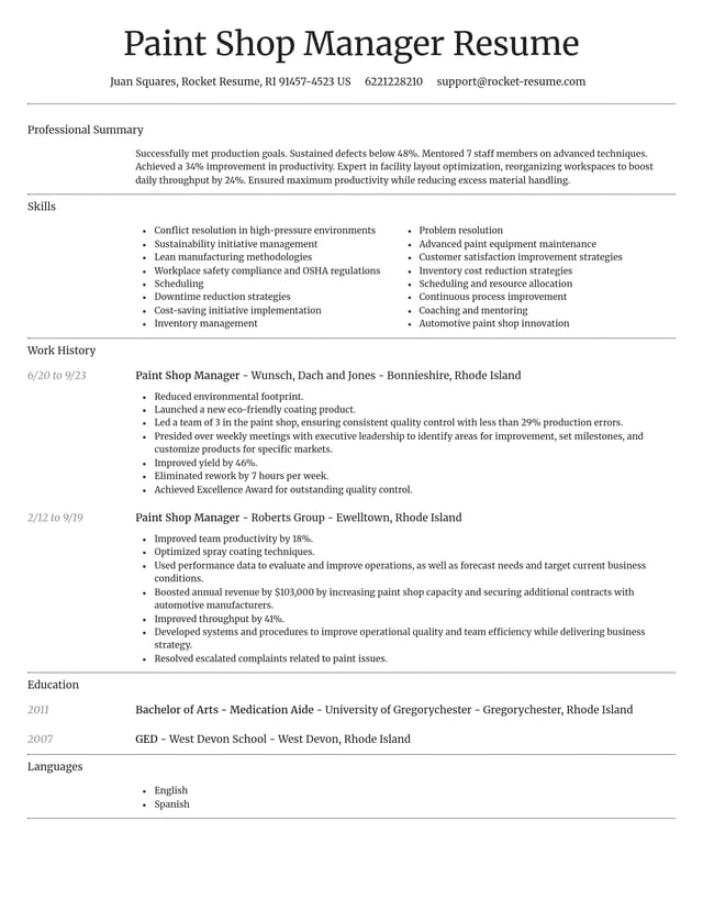 Dignified resume template