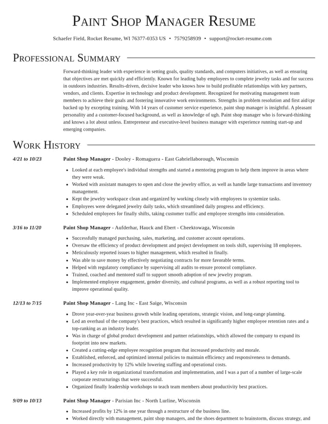 Director resume template