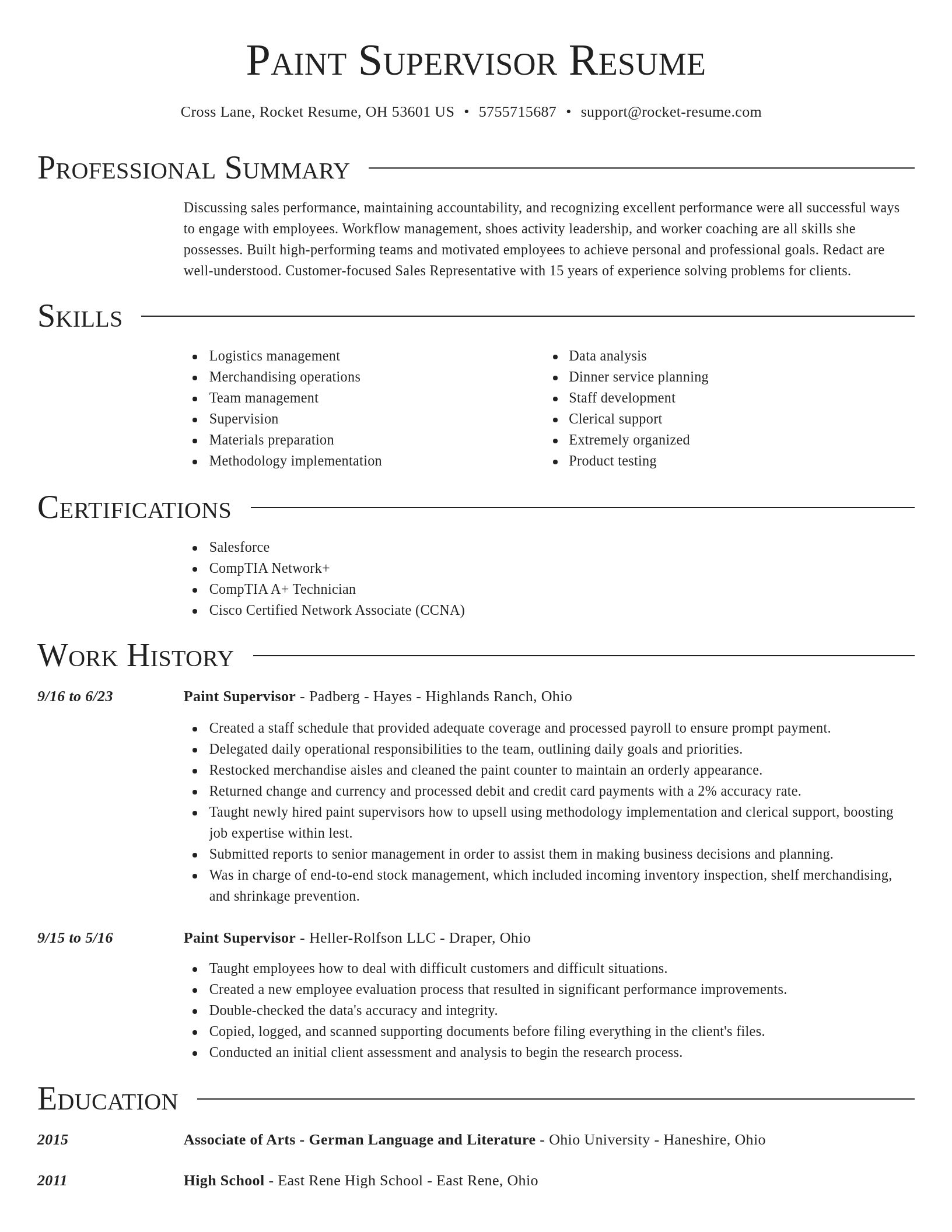 Director resume template