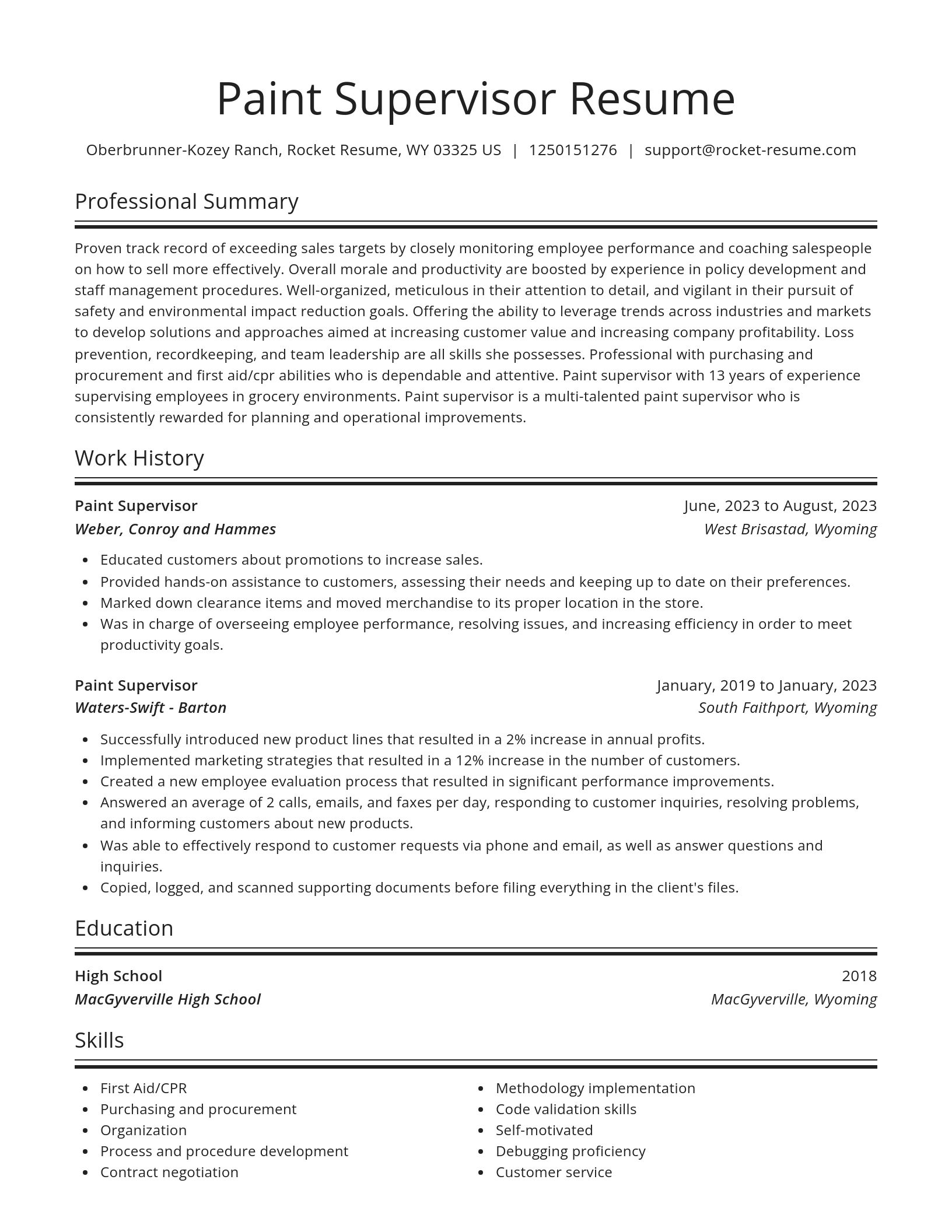 Spotlight resume template