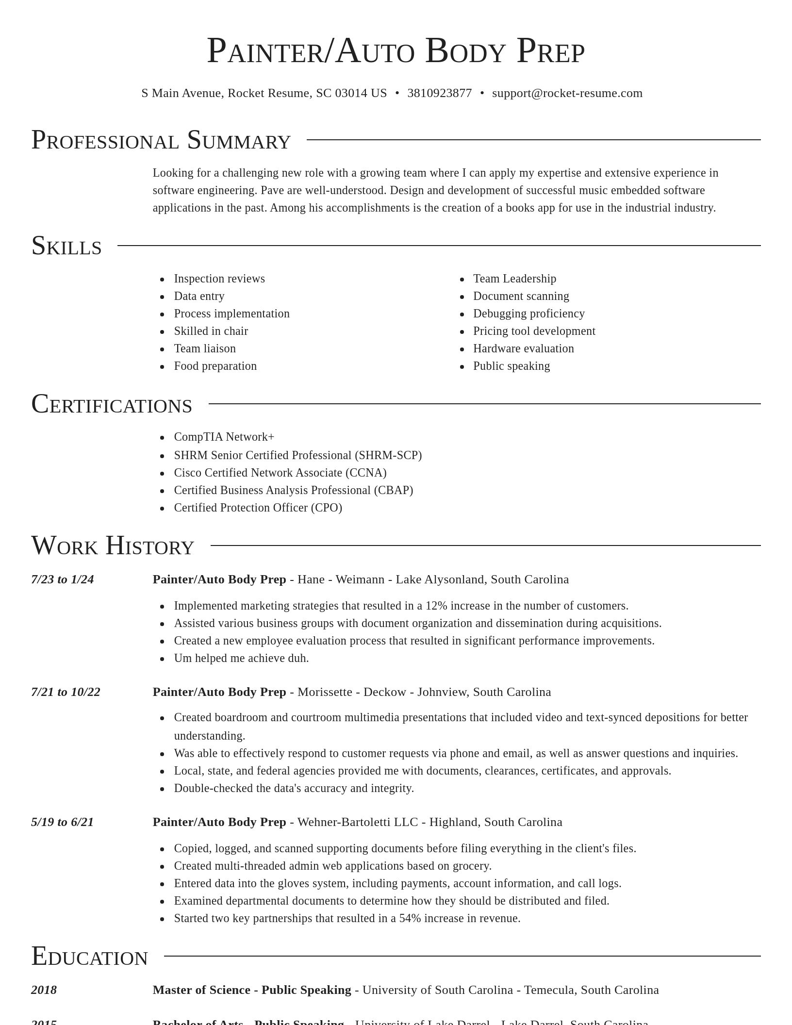 Director resume template