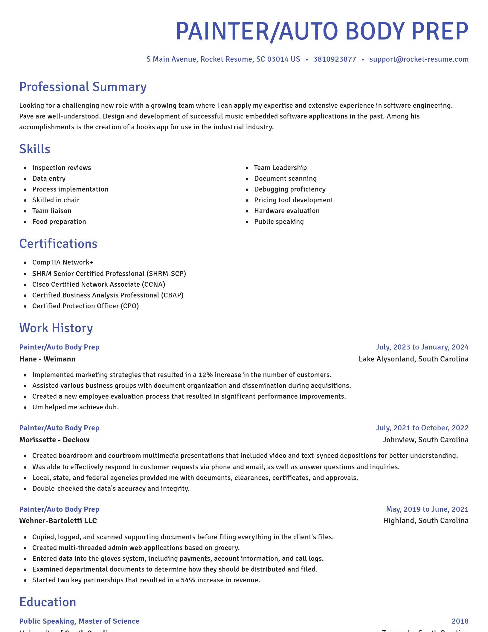 Novel resume template