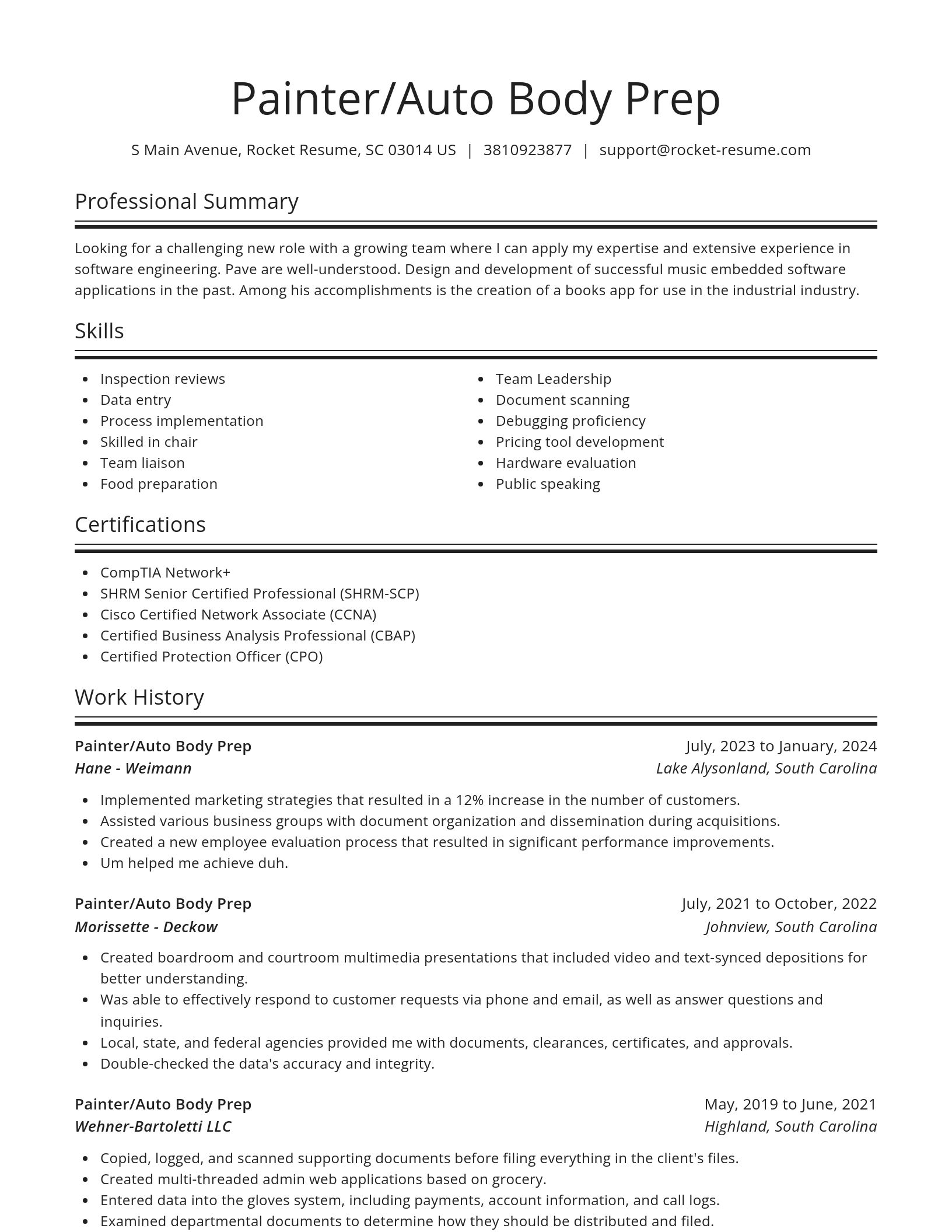 Spotlight resume template