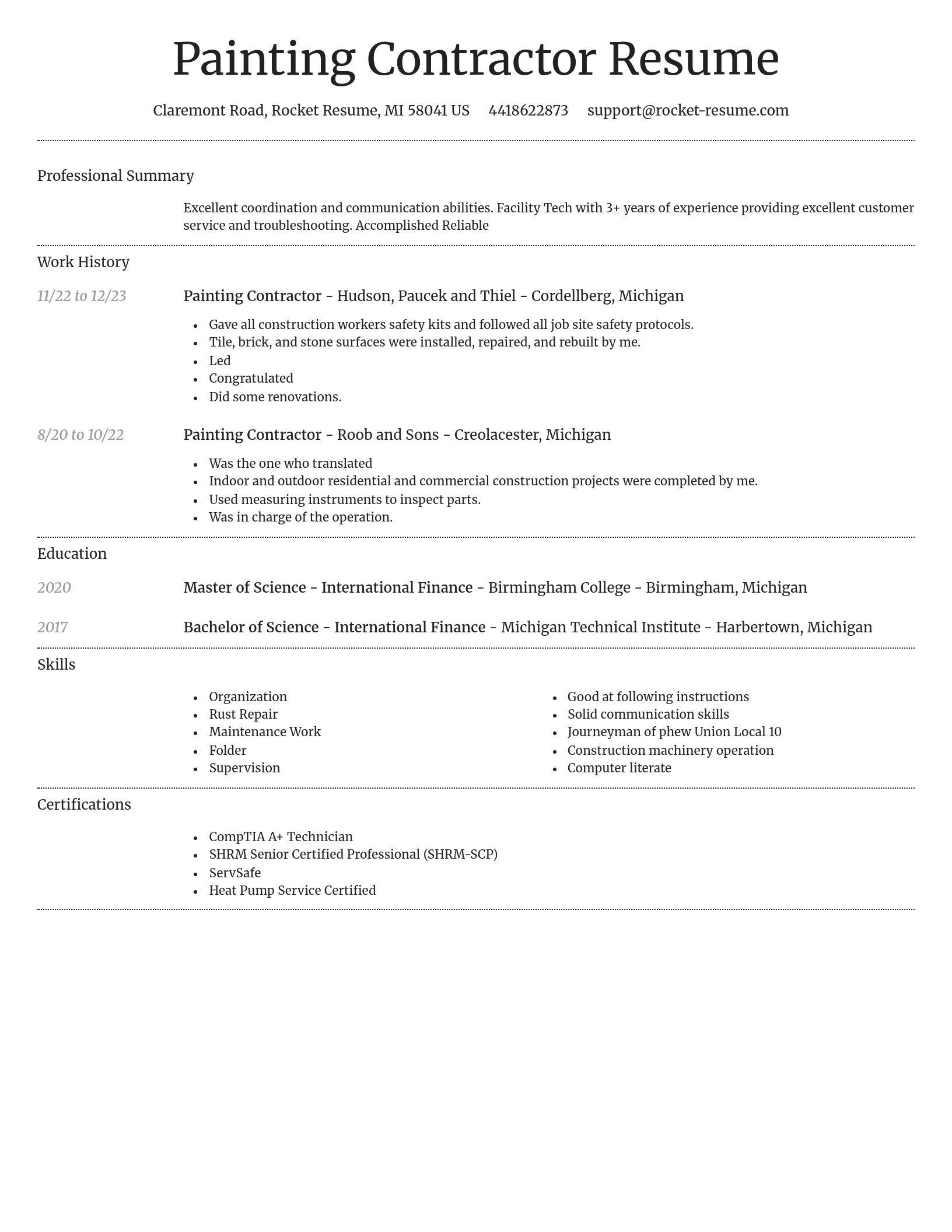 Dignified resume template