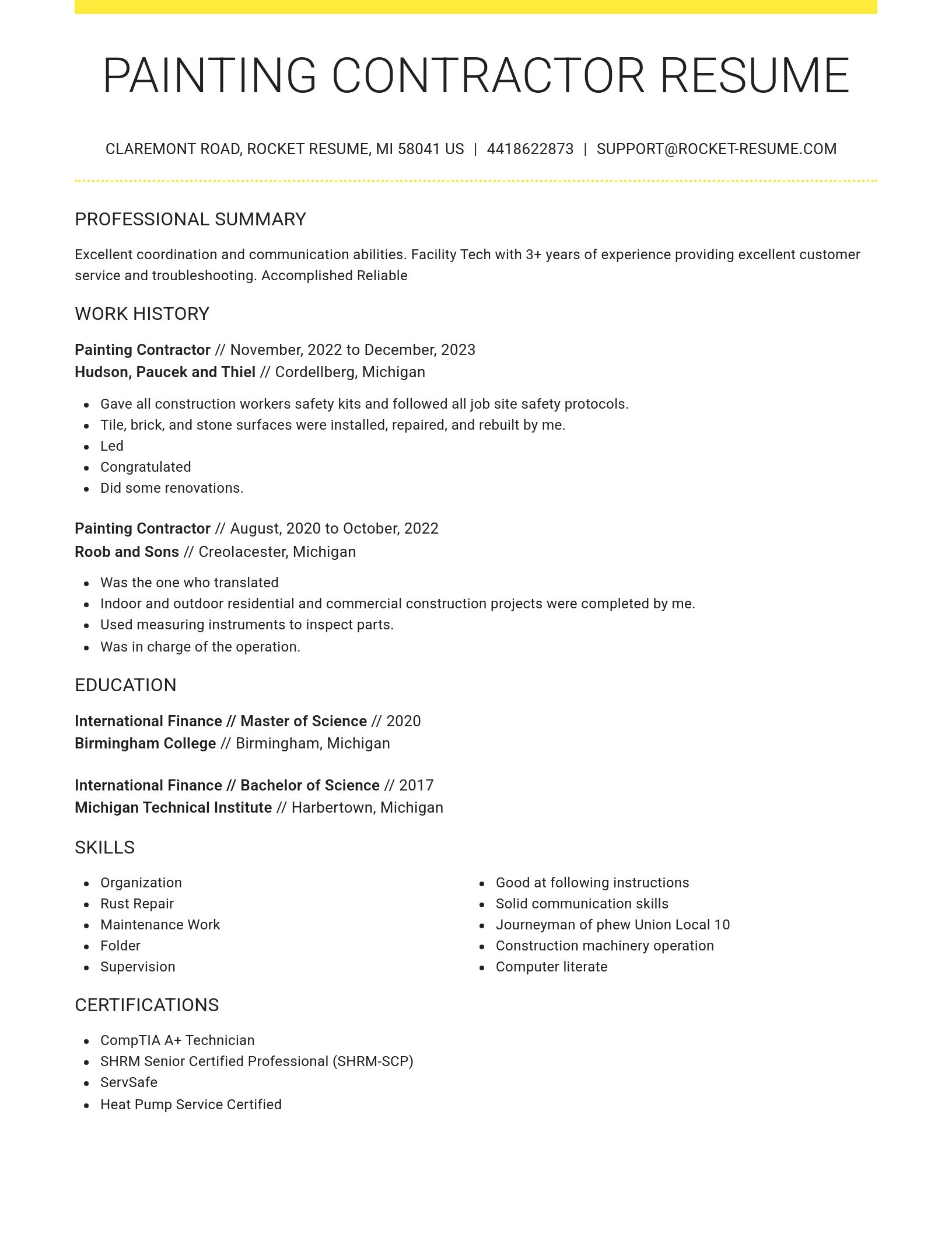 Grand resume template