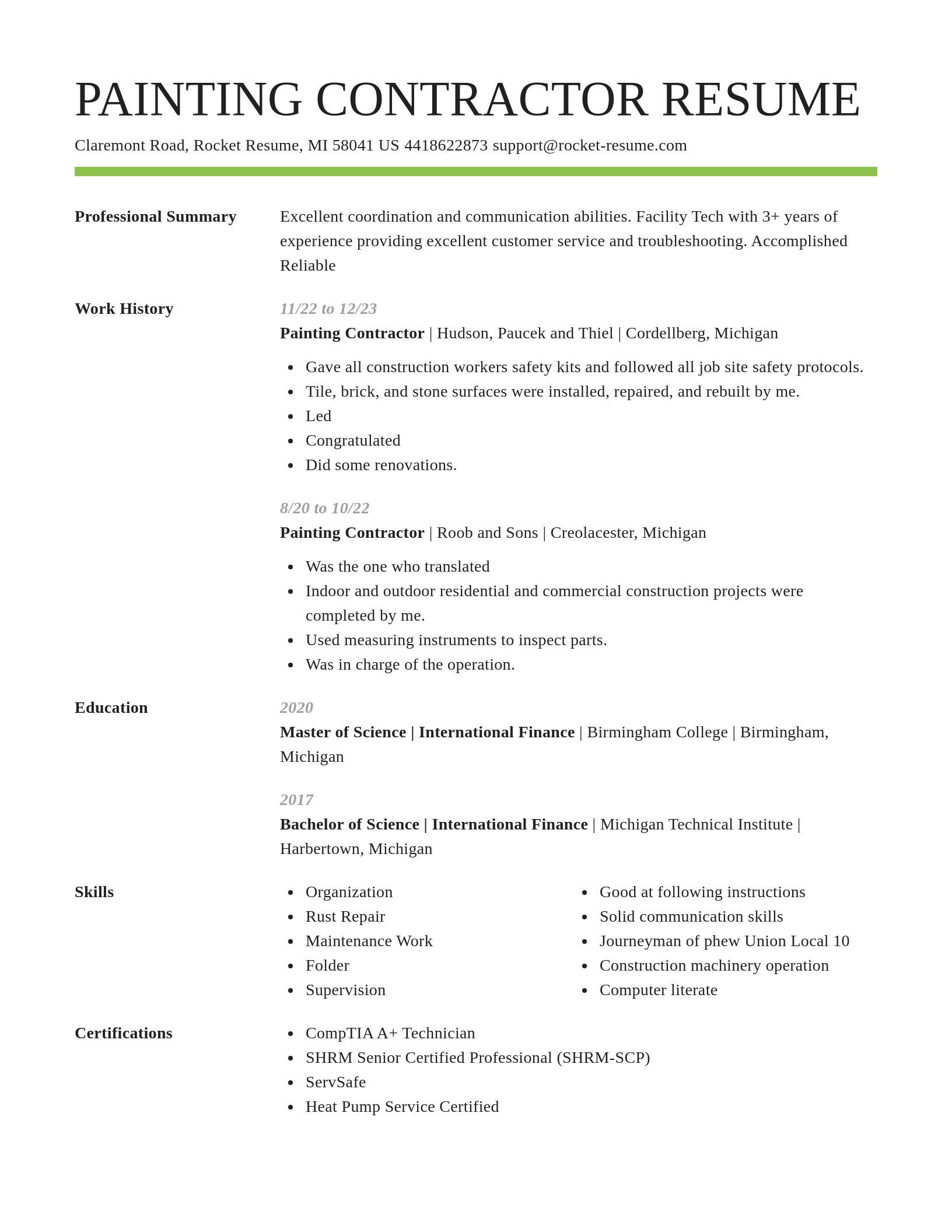 Smart resume template