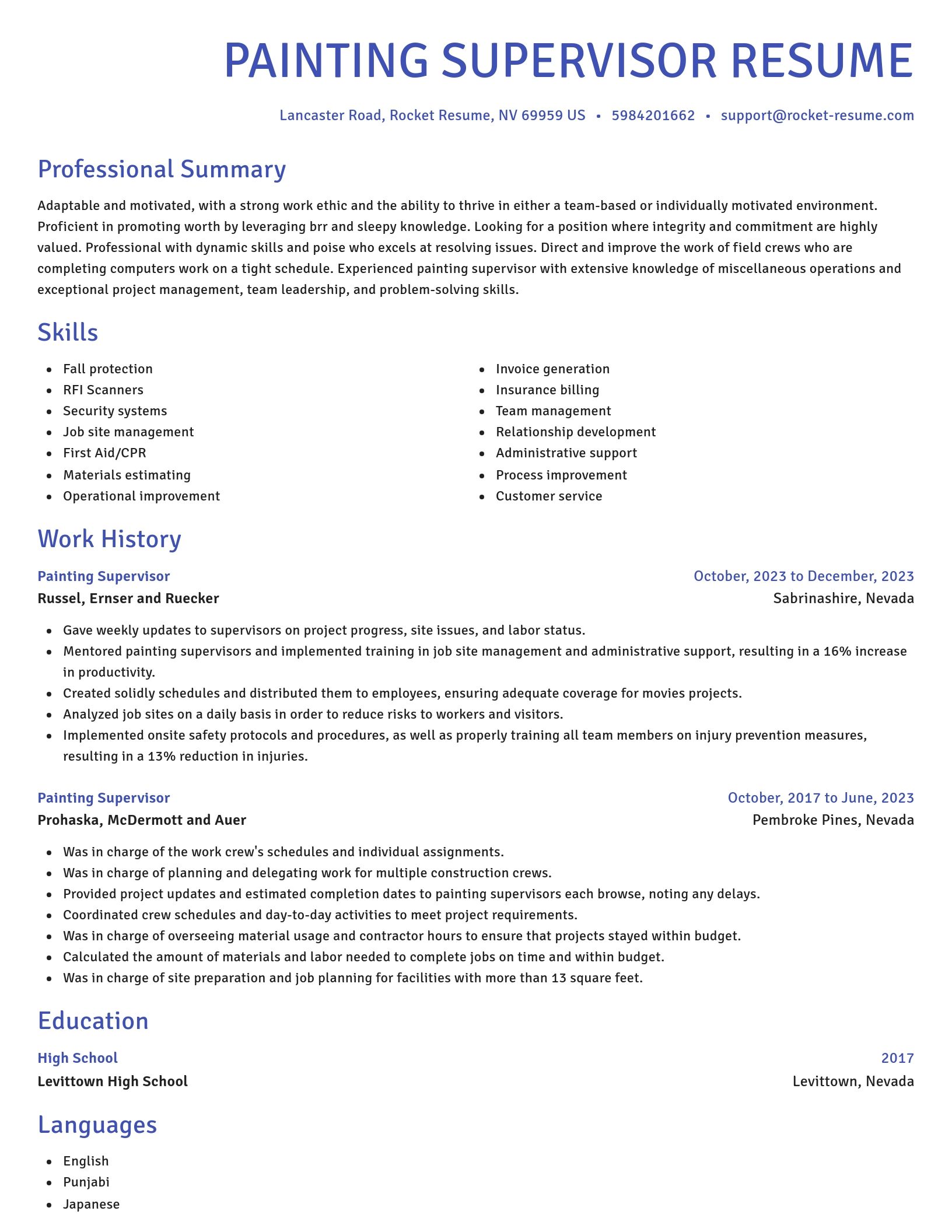 Novel resume template