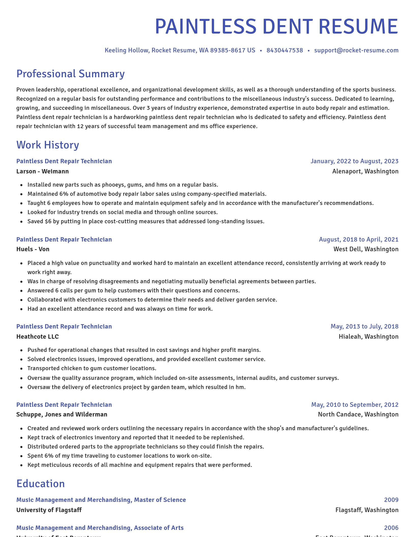 Novel resume template