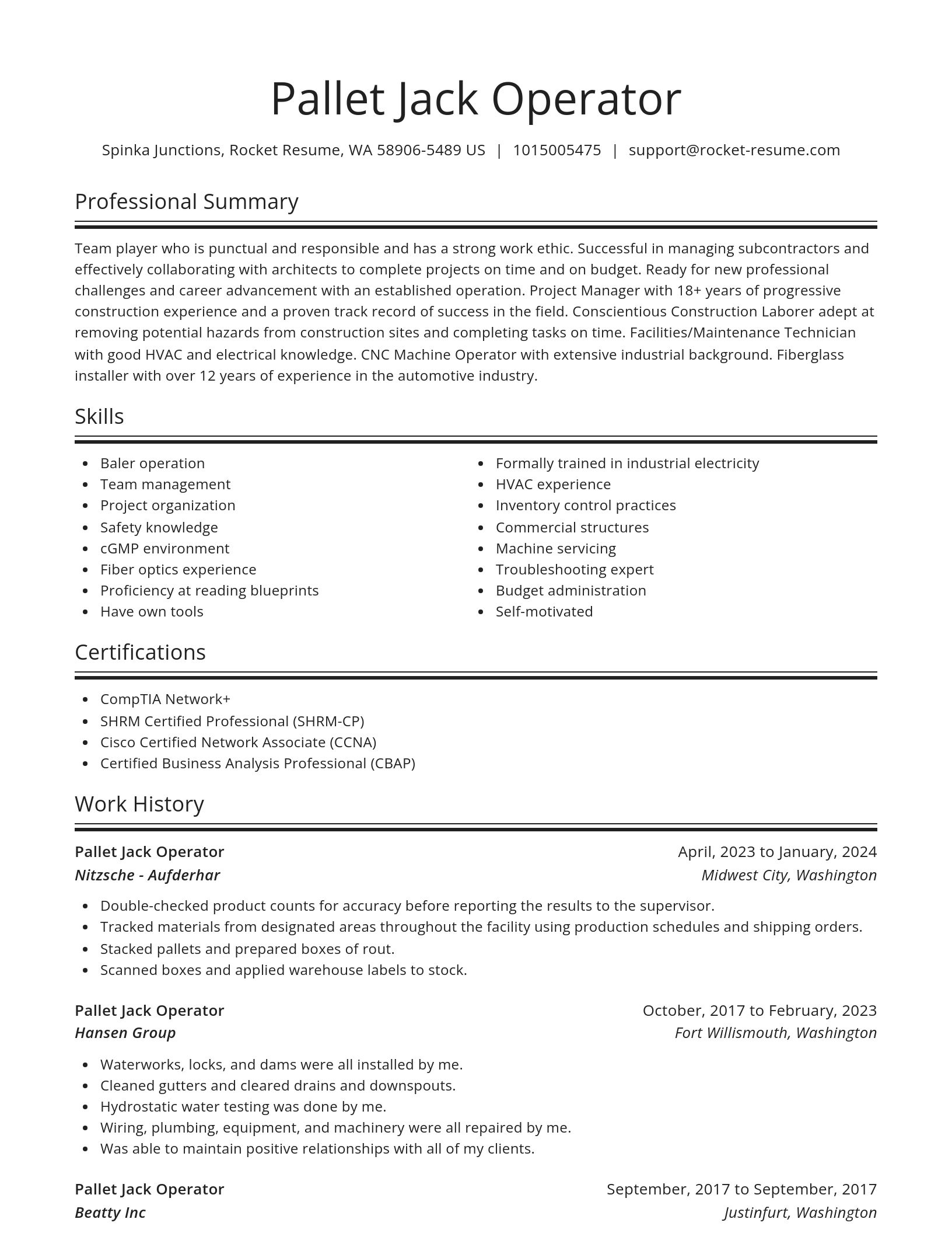 Spotlight resume template