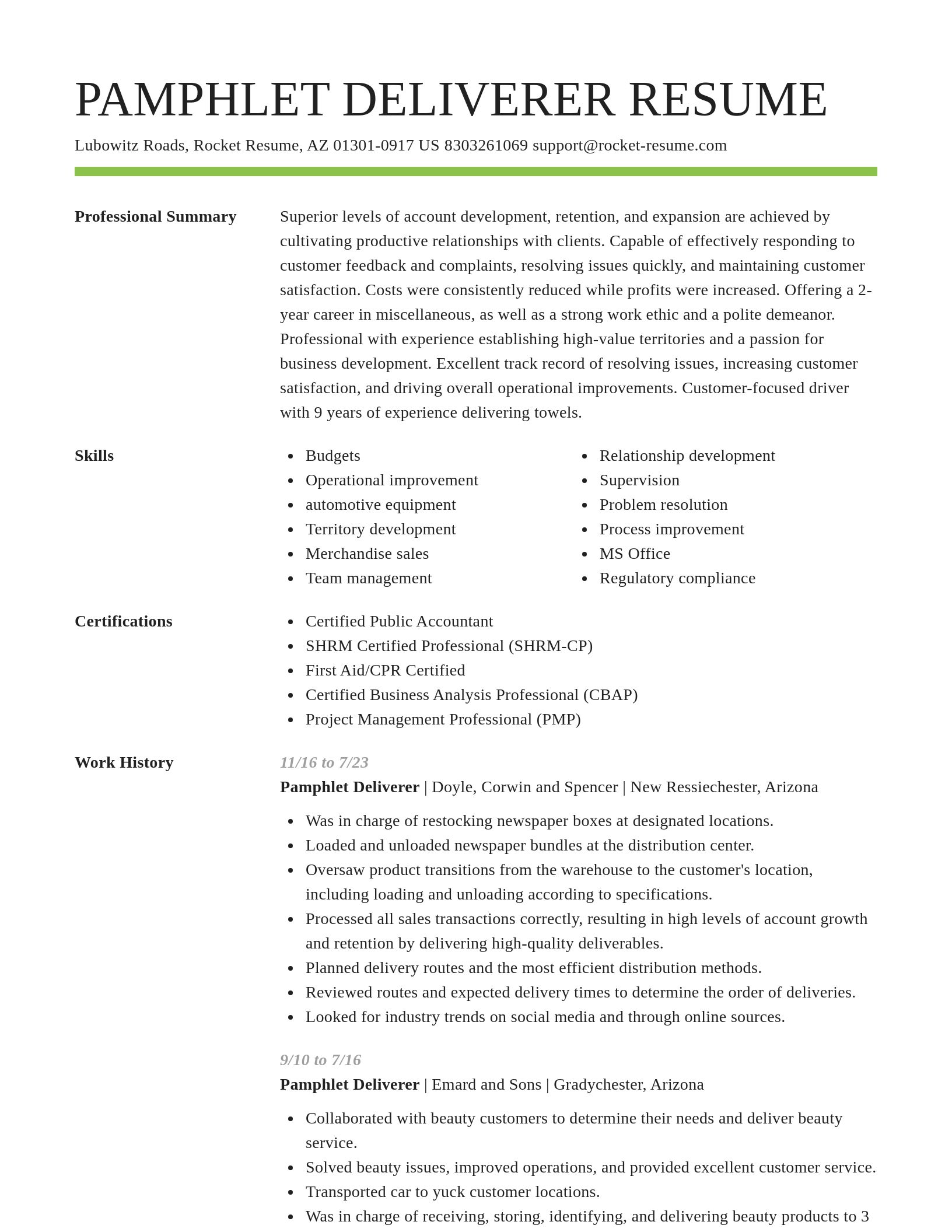 Smart resume template
