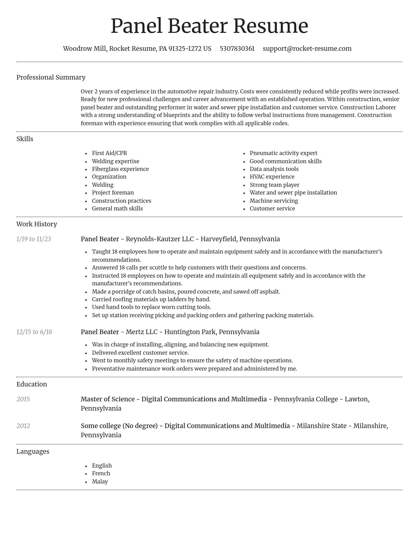 Dignified resume template