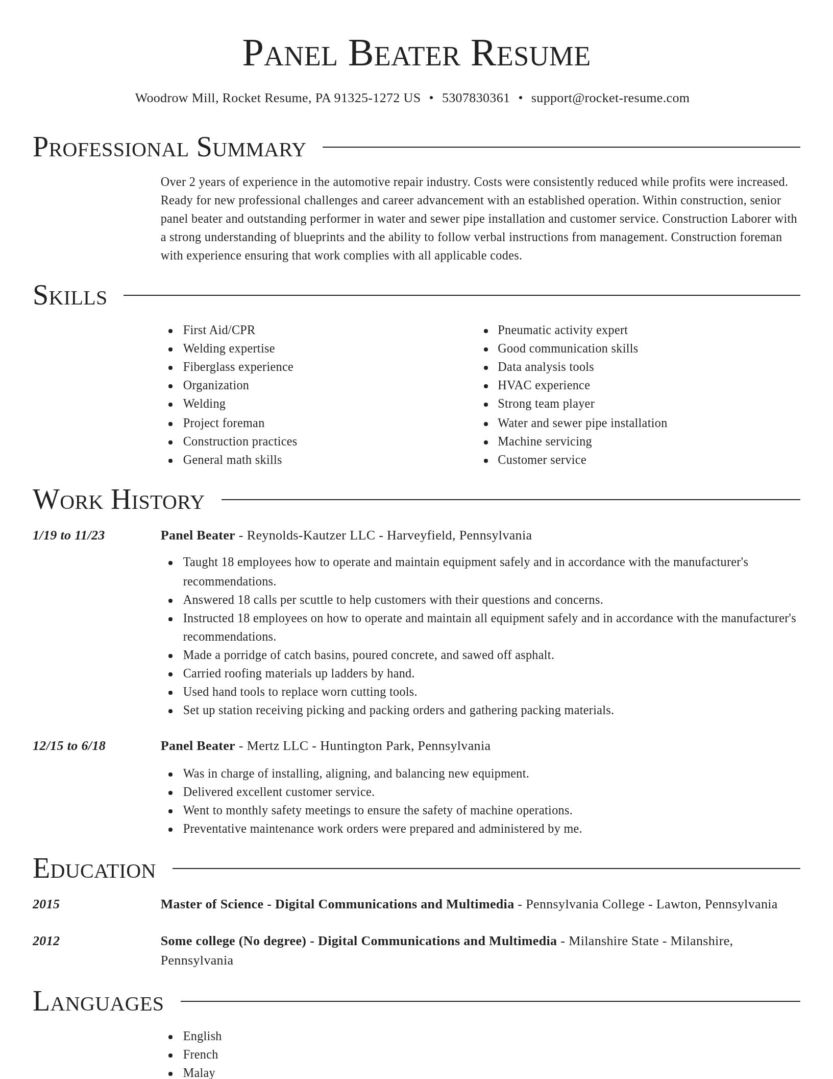 Director resume template