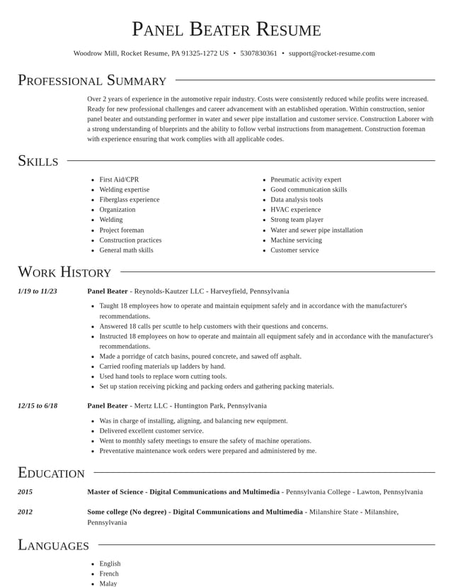 Director resume template