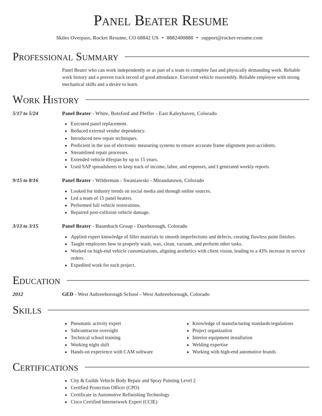 Director resume template