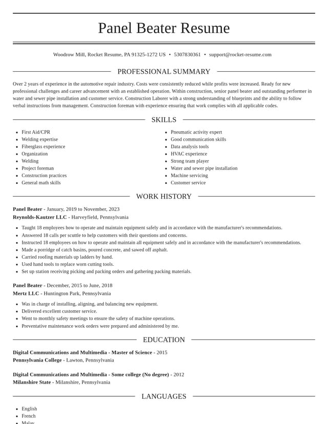 Elegant resume template