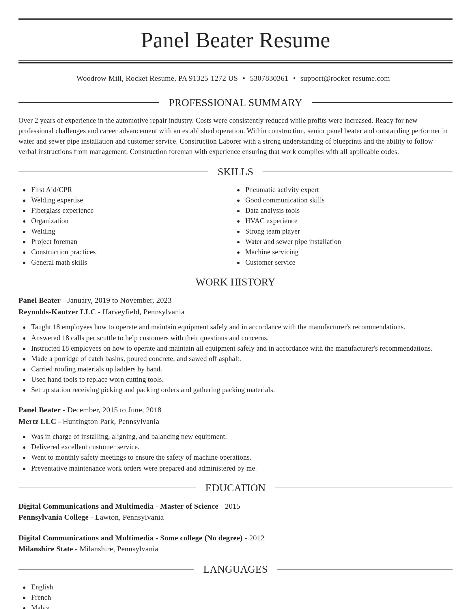 Elegant resume template