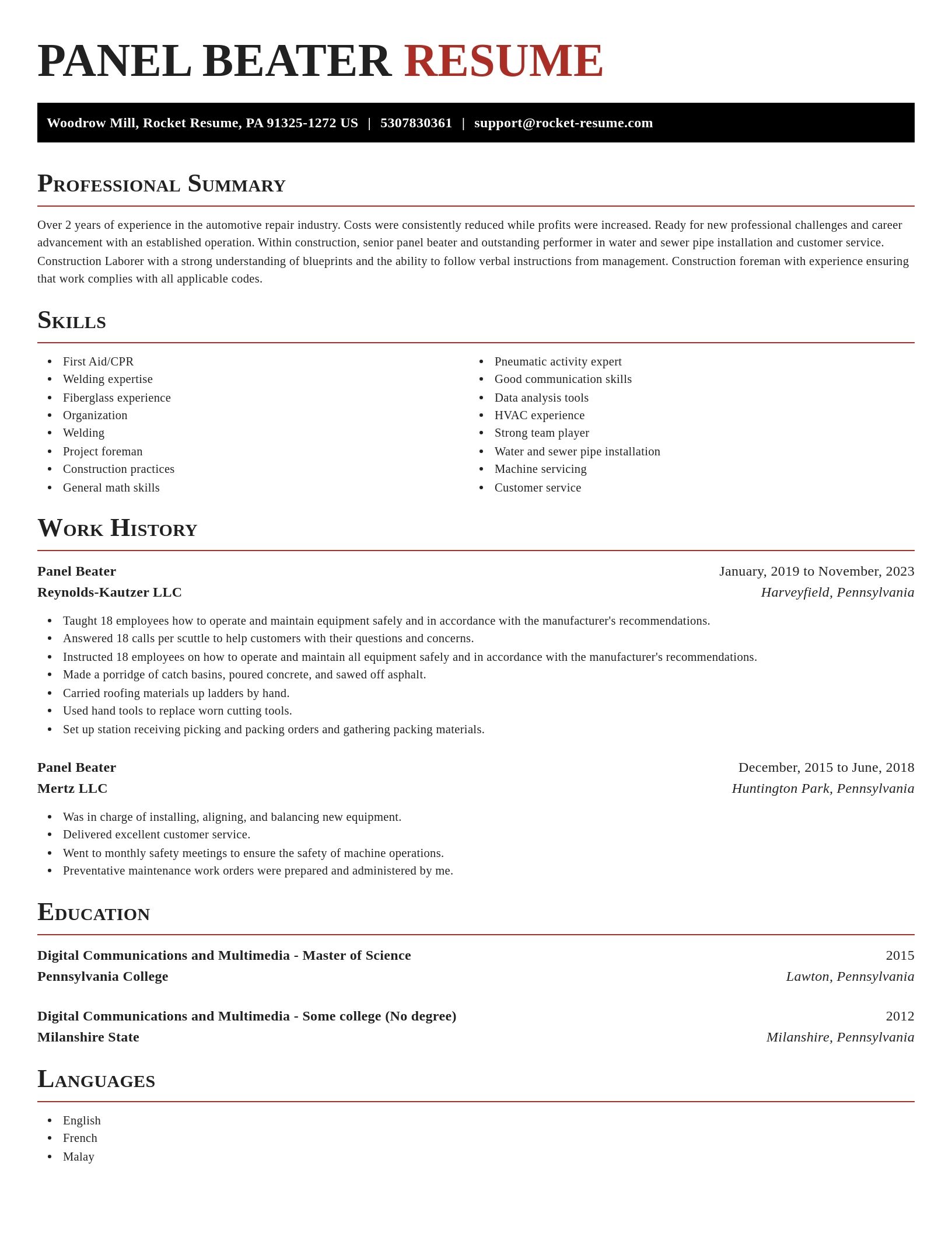 Exquisite resume template