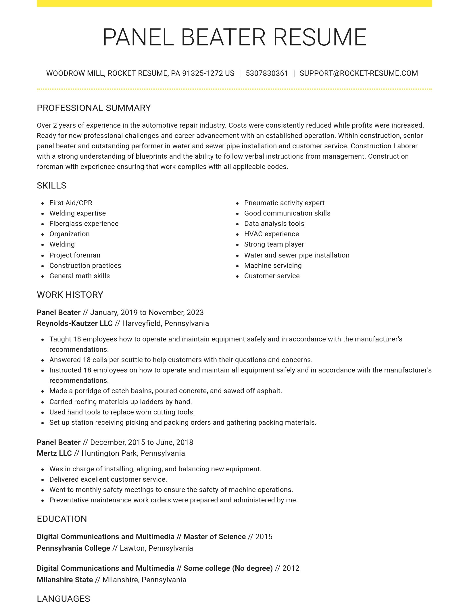 Grand resume template