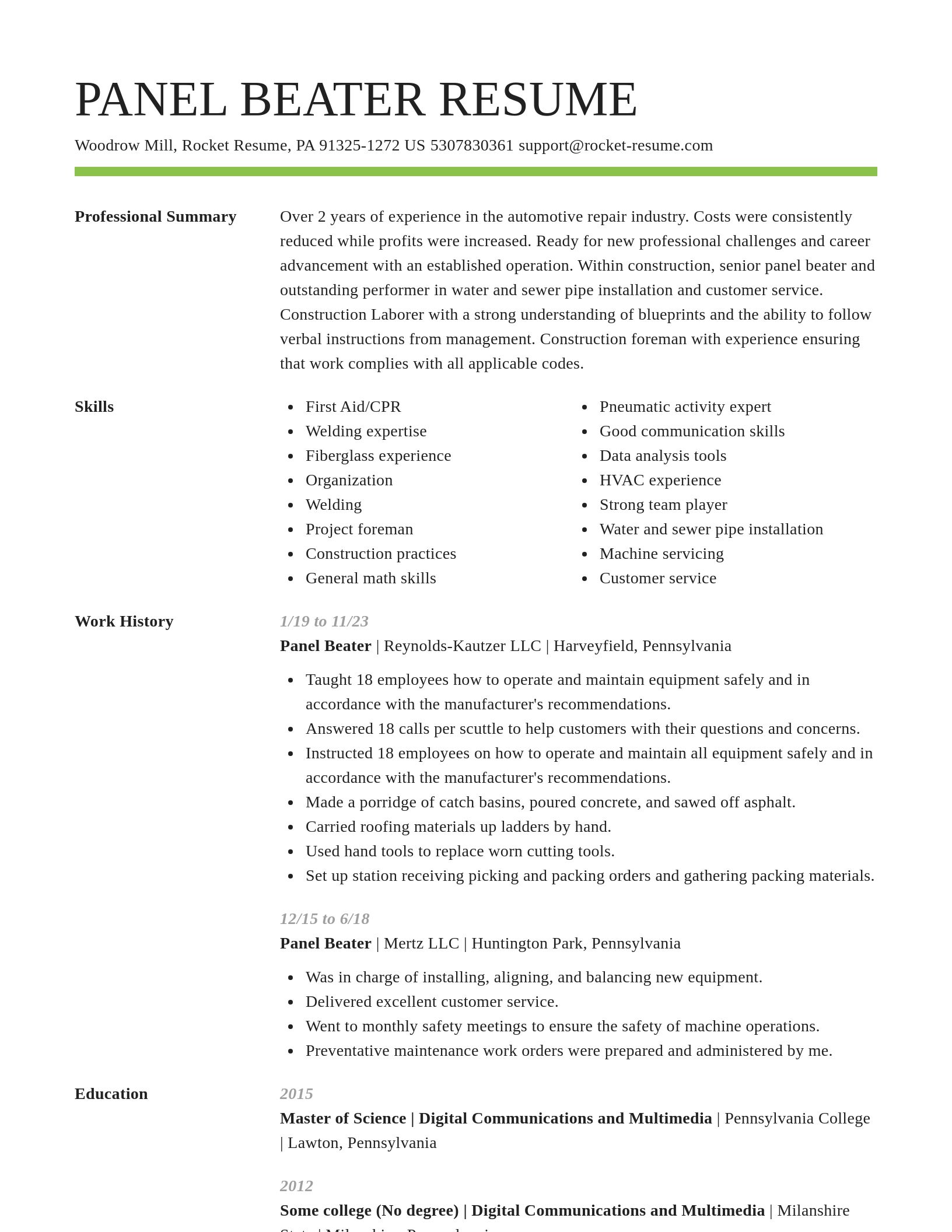 Smart resume template