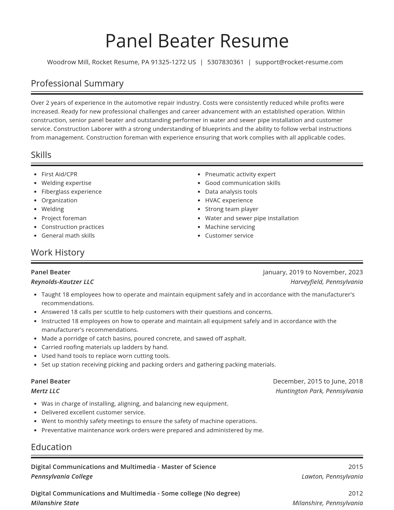 Spotlight resume template