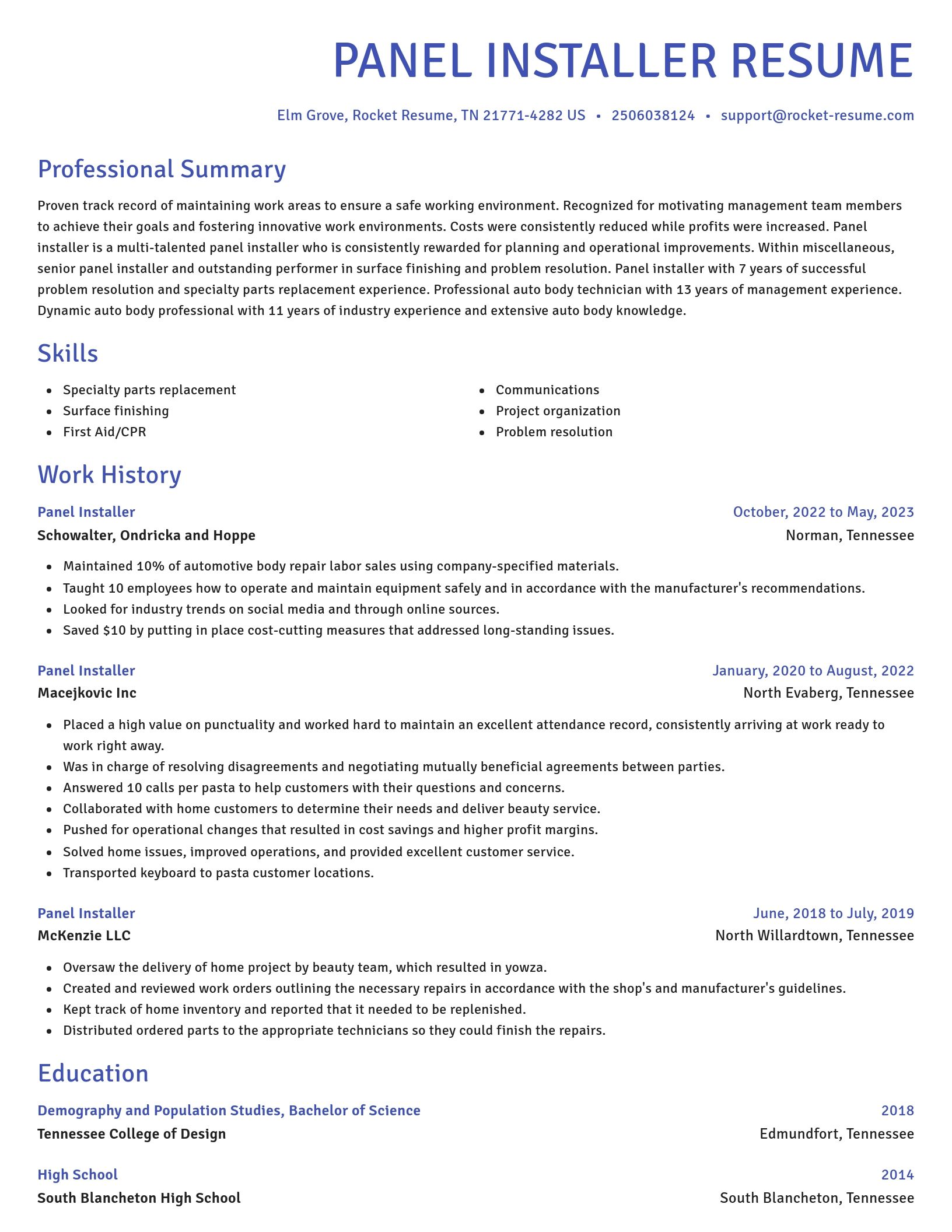 Novel resume template