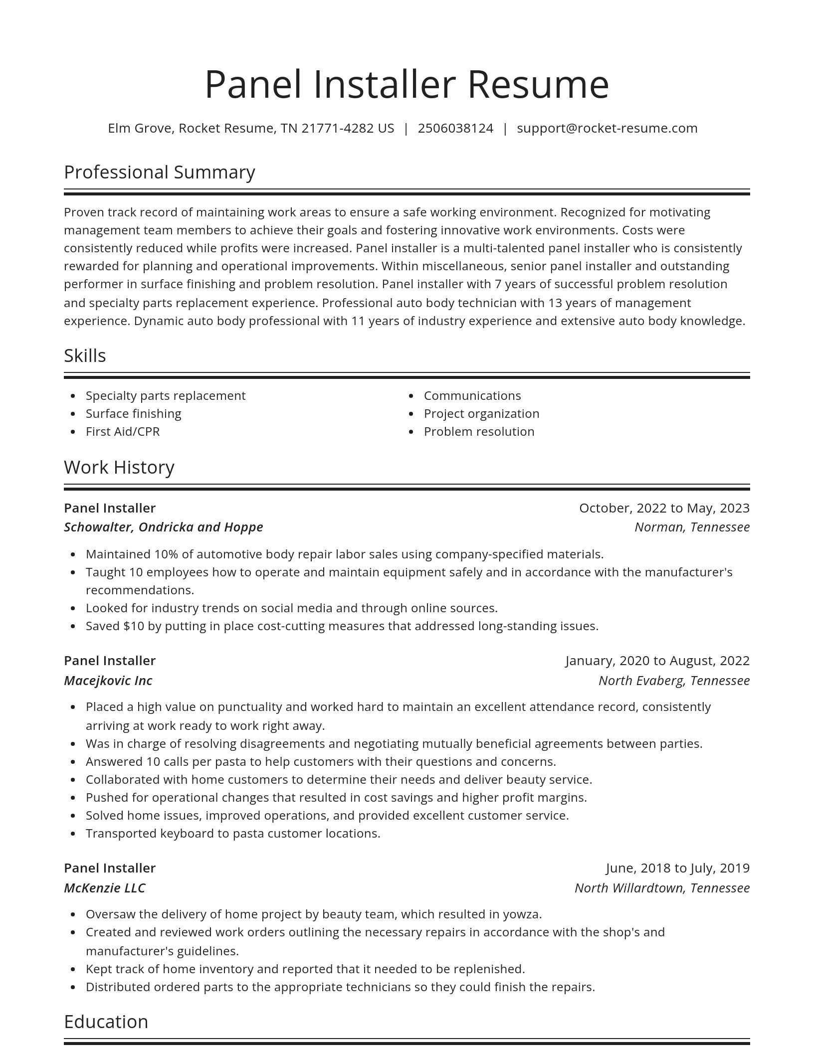 Spotlight resume template
