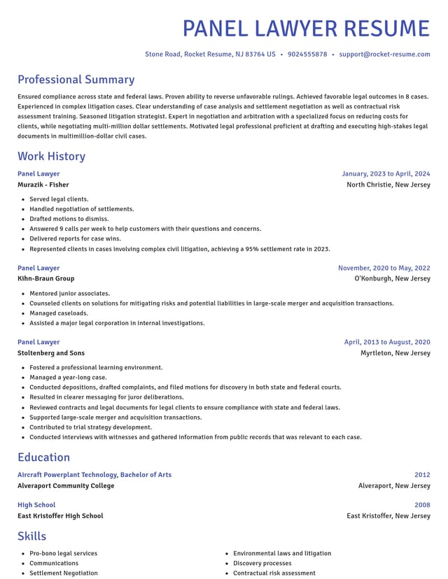 Novel resume template