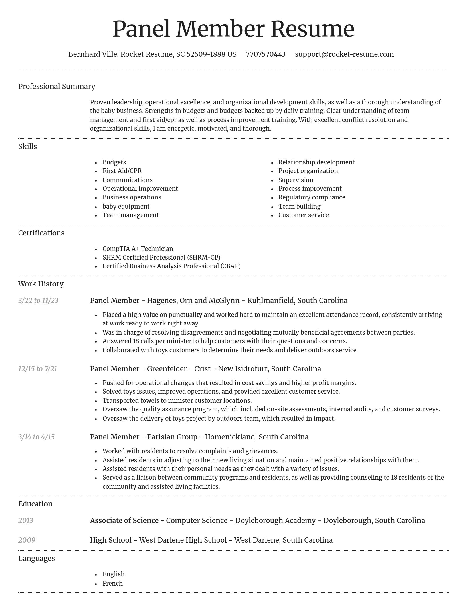 Dignified resume template