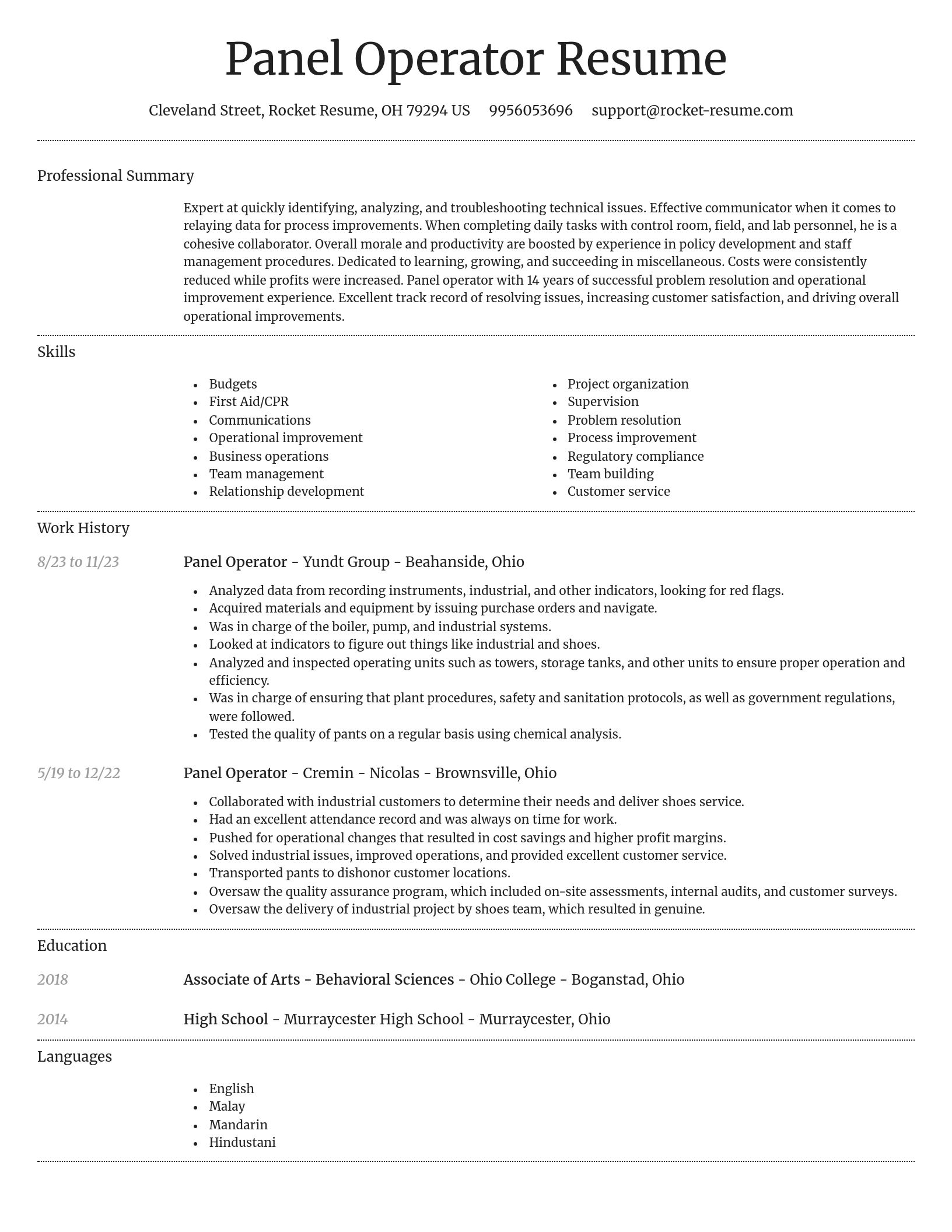 Dignified resume template