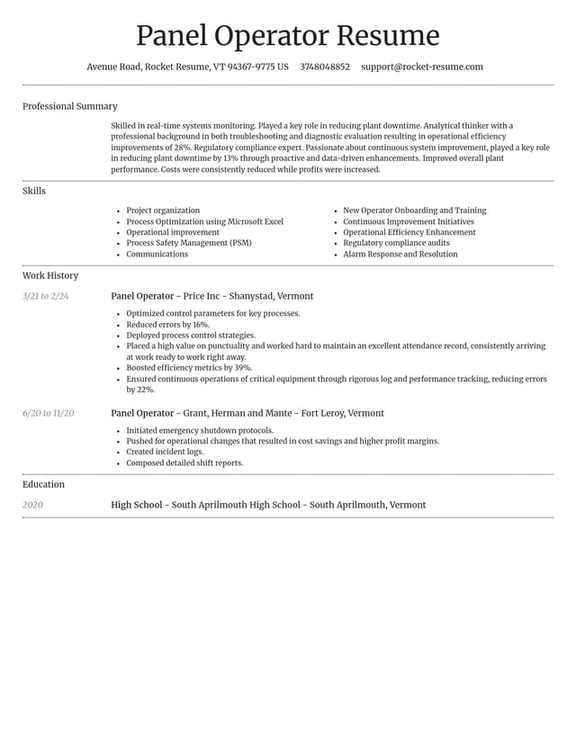 Dignified resume template