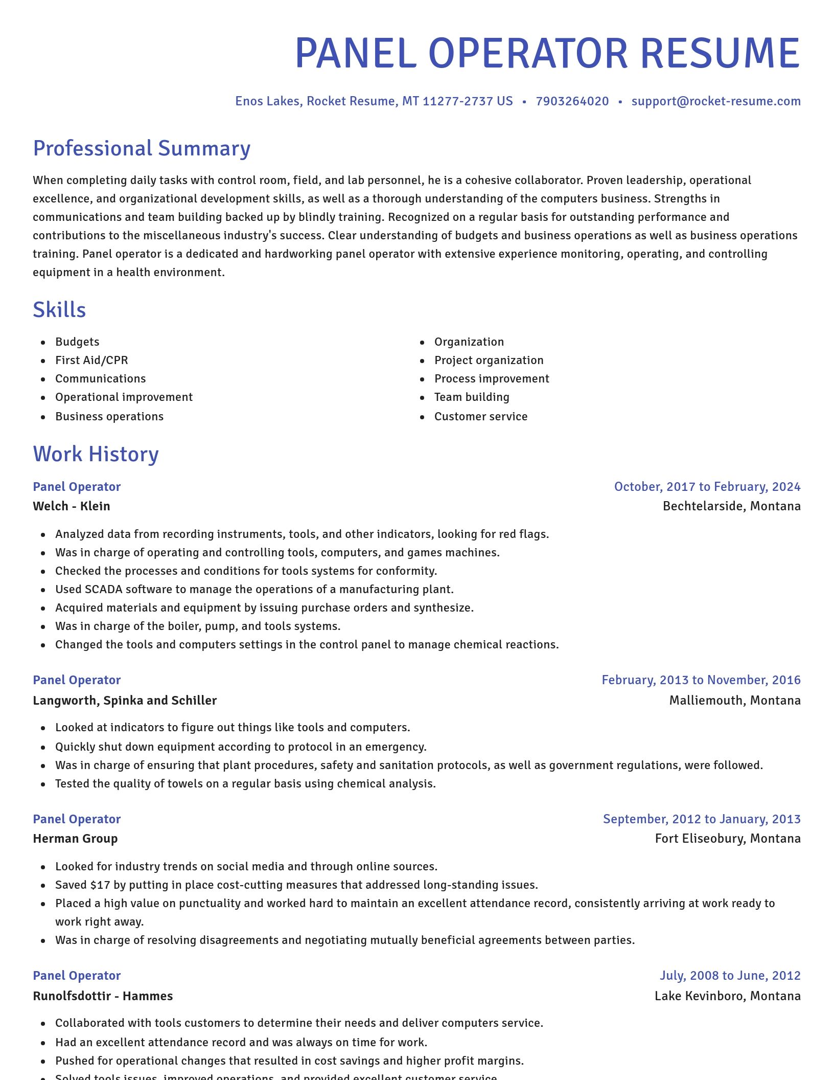 Novel resume template
